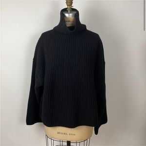 House of Dagmar 100% Wool black turtleneck Knit sweater XS